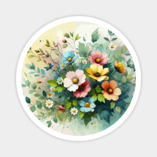 Colorful Spring Flowers Magnet